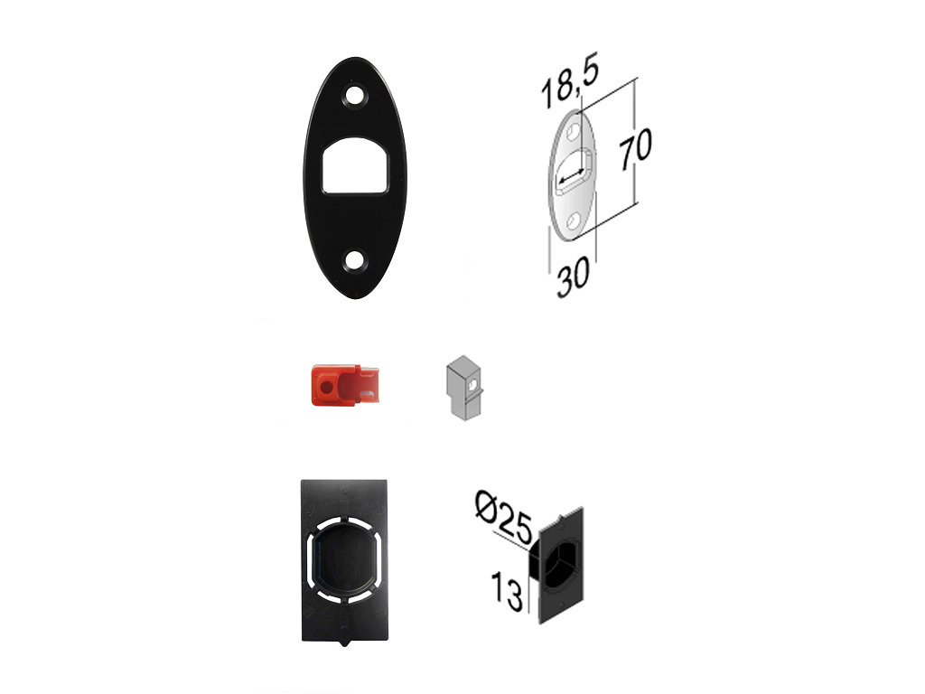 Contropiastra Gaggia per serratura a Gancio G500 572+711+Pozzetto+Dima varie finituire | Bonaiti - immagine 4